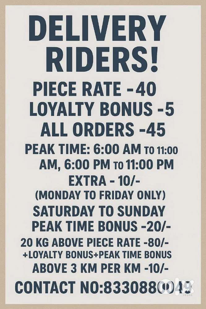 Needed delivery boys