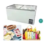 Voltas glass top deep freezer with display