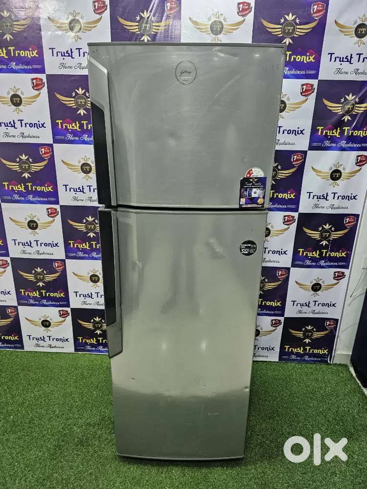 Steel finish 380ltrs godrej 3 star double door fridge