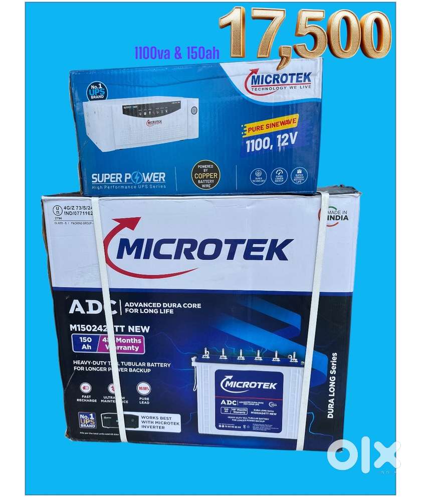 Microtek inverter battery 1100va+150ah new year offer price 17,500₹