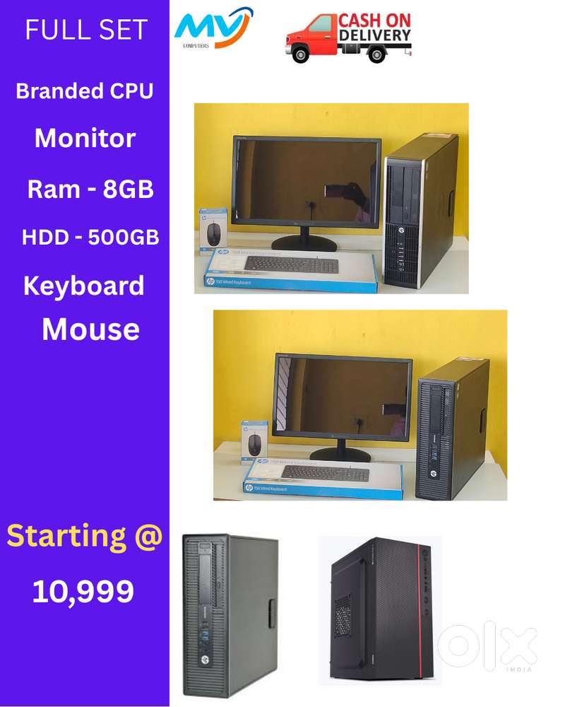 Windows OS  MS Office  Monitor - 22-inch  Keyboard Mouse