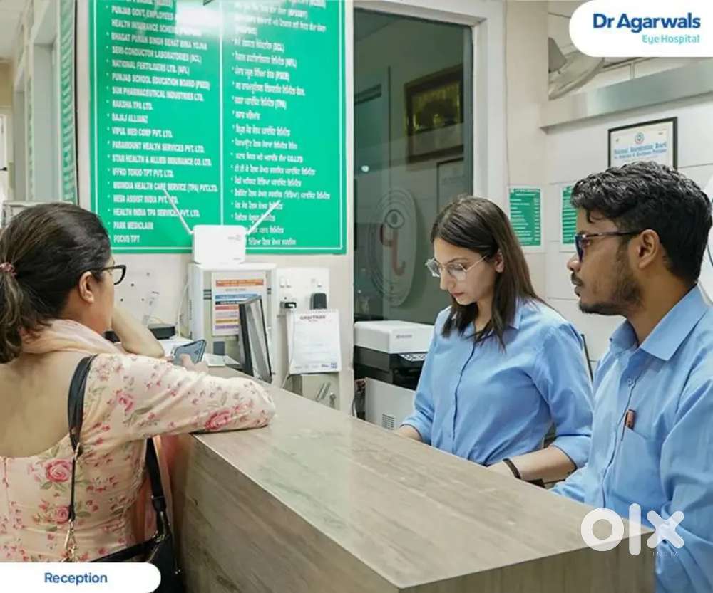 रिसेप्शनिस्ट  काम करने के लिए आवयस्कता है !!