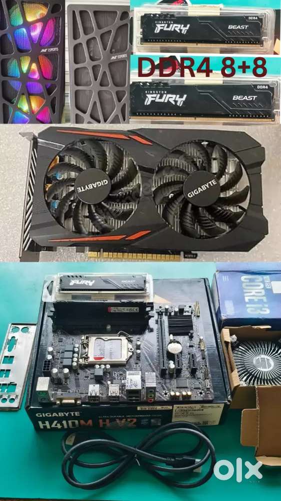 Gigabyte Graphic card,gigabyte DDR 10 Gen Board, DDR 4 Ram, and all