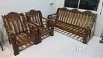 Premium Wooden Sofa Set – 3+1+1 Seater  Solid Teak Wood