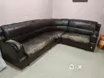 Corner Sofa with 1 Couch 1 Centre Table 2 Puffee