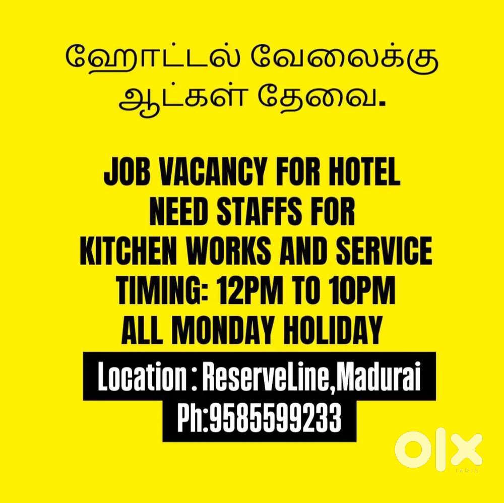 Experienced Chefs/Cooks/Juice & Beverage/Service Staff wanted