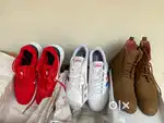 NIKE, ADIDAS & PURE LEATHER HIGH ANKLE SHOES (SIZE - 9)