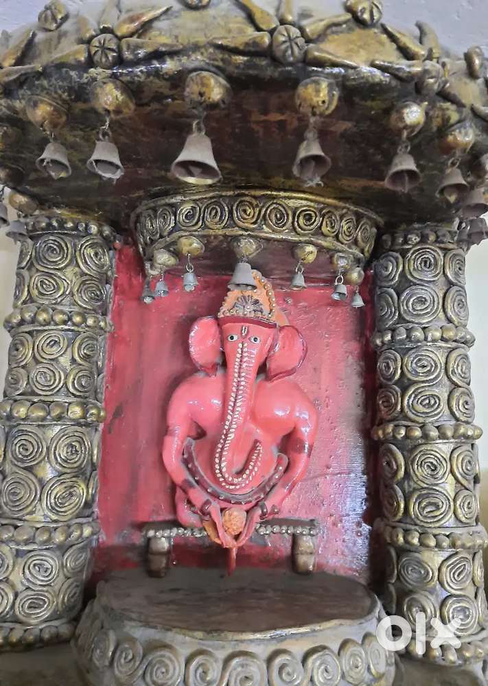 Handmade beautiful Ganpati bappa Mandir and  beautiful table lamp