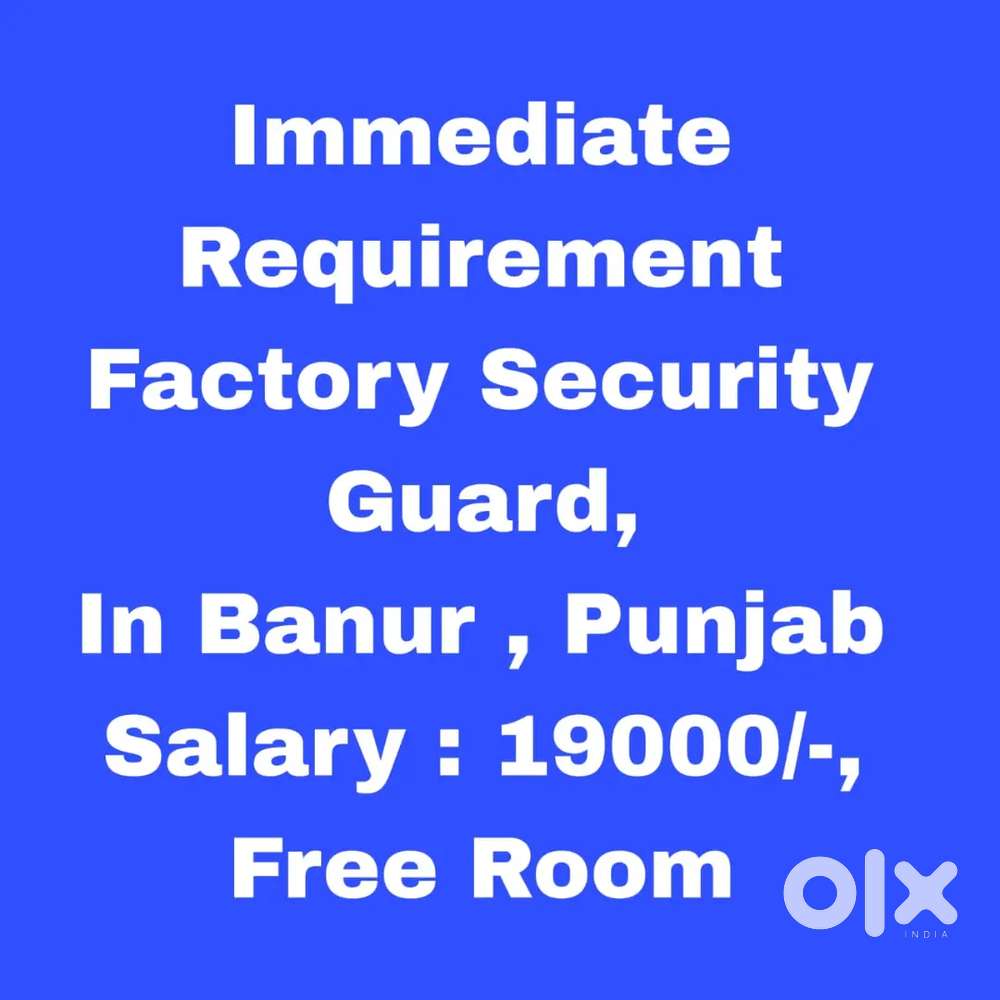 Factory Security Guard Job, Room Free,  Banur, Punjab