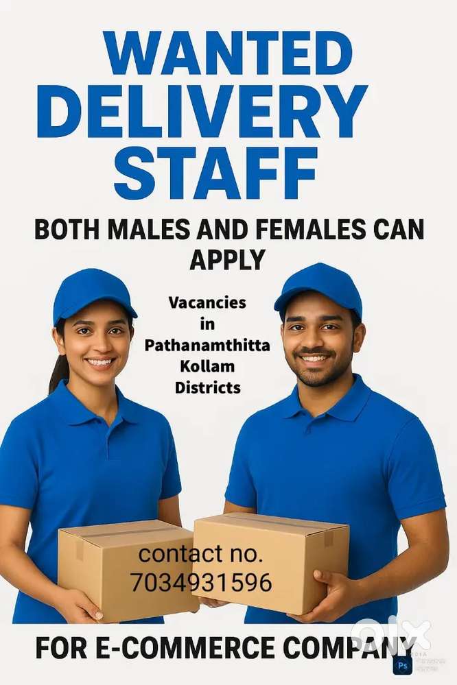Wanted Delivery Staff at Karunagappally Puthiyakavu