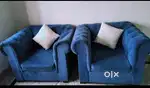 Colour -dark blue,2 yrs old in best condition 3 sofa tot 5 seater