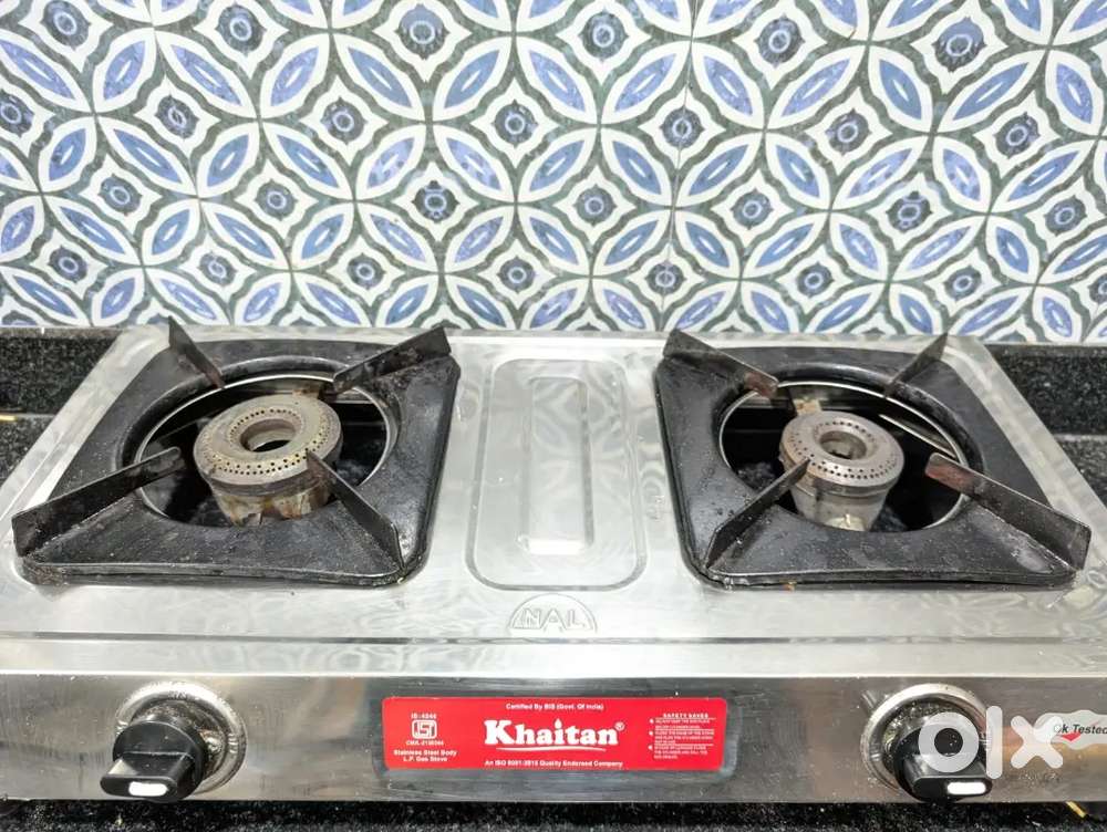 Khaitan-: 2 Burner Classic Stainless Steel Manual Gas Stove