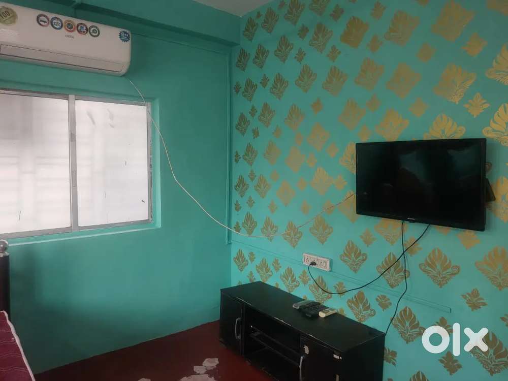 Fully furnished flat with AC, fridge, New TV, Bed  Rent 12000/- ONLY