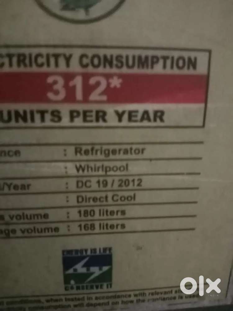 Whirlpool single door fridge 180Litres