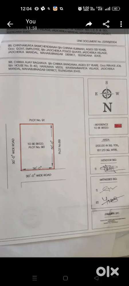 200 sqyd northeast corner plot for sale in JADCHERLA