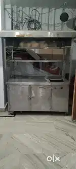 SS Movable Counter with Burner, Door and Lights