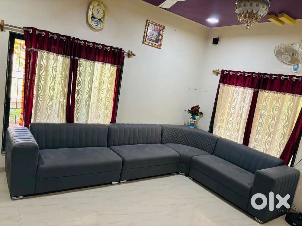 Spacious & modern 7  Seater Sofa (light blue color)excellent Condition