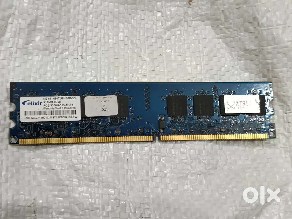 PC RAM, elixir M2Y51H64TU8HB0B-3C
512MB 2Rx8

PC2-5300U-555-12-E1