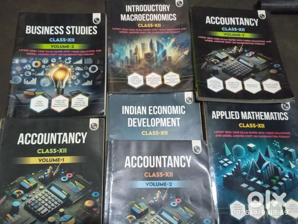 Class 12 commerce pw books , rs aggarwal A/C and ncert maths vol 1&2