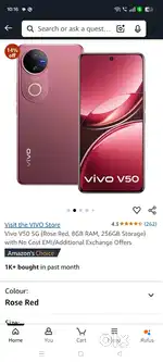 Vivo v50 2 month old scratch less all original with charger box