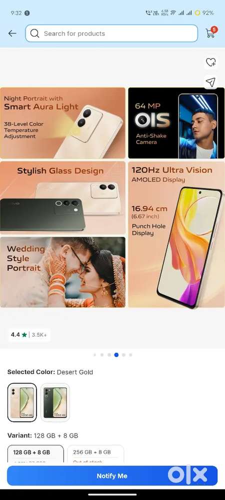 Vivo y 200 5G ram rom 16/256