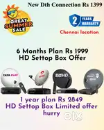 DISHTV VIDEOCON D2H ! TÀTA ! SUNDIRECT ! PLÀY ! AIRTEL DTH SETTOP BOX