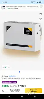 v guard stabilizer 90 to 300 price