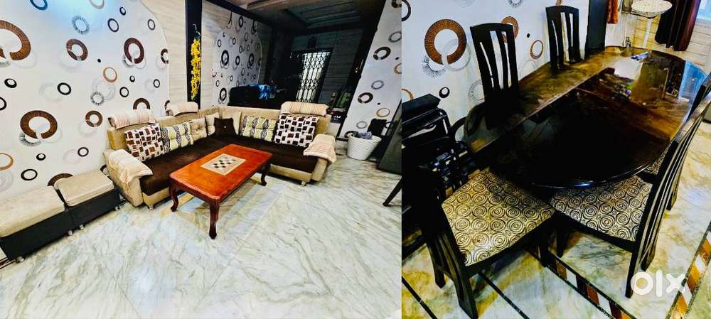 6+2 Seater Sofa & 6-Seater Glass Dining Table Combo – Great Condition!