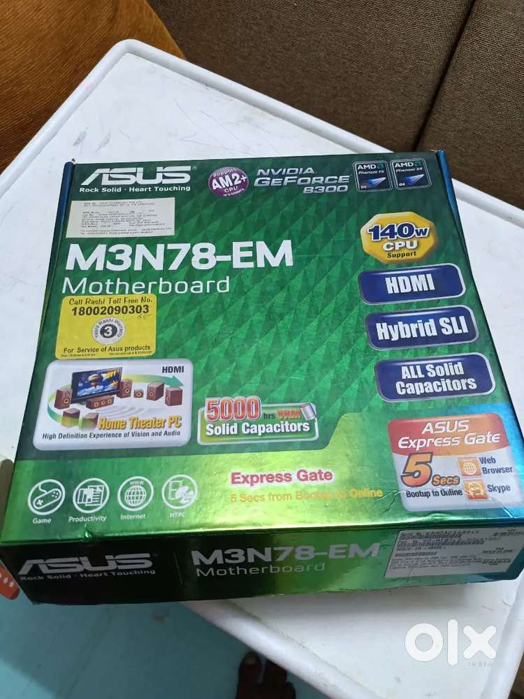 PC Cabinet & Asus motherboard with 3Gb Ram