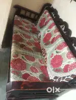 3 seater wooden sofa &one wooden chair