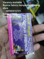 Urgent required lady staff  dress shop