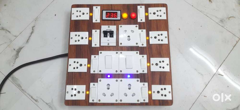 Extension Board Wooden Made Domestic 16A/32A/63A DJ Schuko Sockets