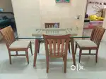 Pure teakwood dinning table with 4 chair