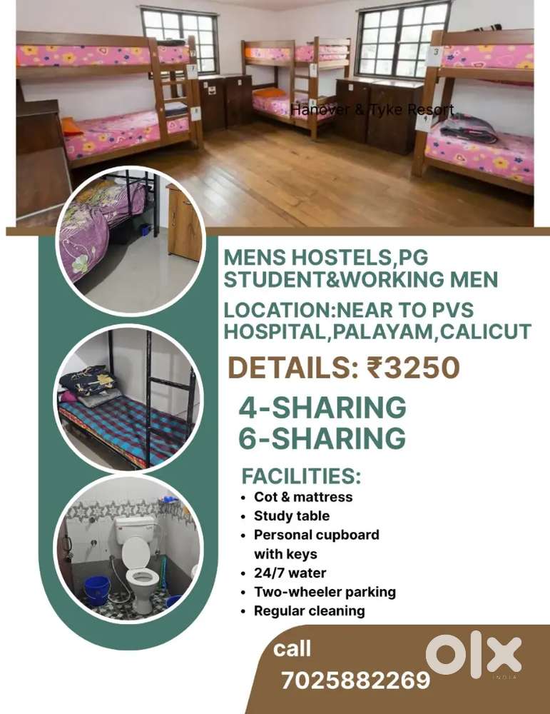 Neat and clean rooms for students and working mens
