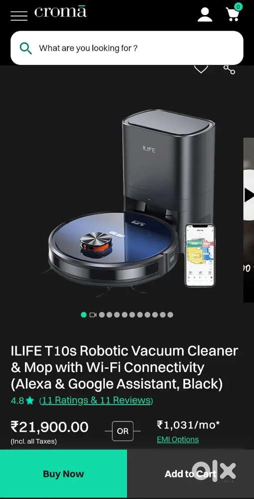 ILIFE T10s Robotic Vacuum Cleaner & Mop with Wi-Fi Connectivity