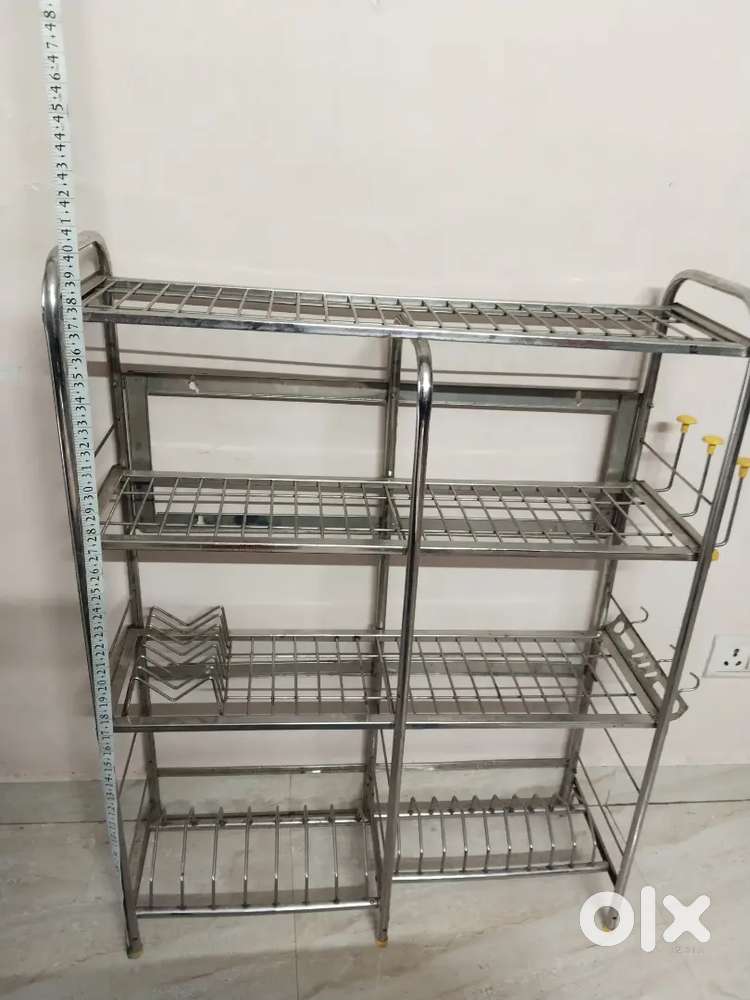Durable Stainless Steel Kitchen Utensil Rack - 4 Tier