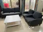 Premium 3+1+1 Sofa Set with White Matte Center Table