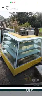 L shape bakery cake pastry cooling counter cold display