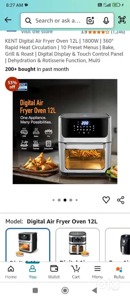 KENT Airfryer 12 L