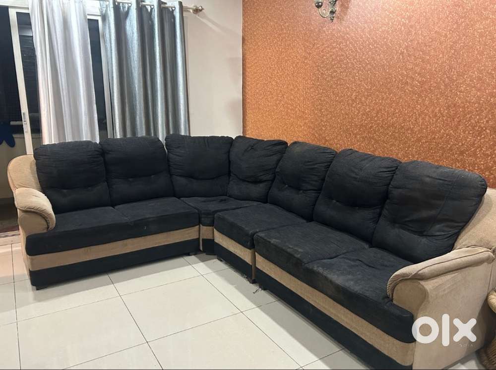 6 -Seater L-Shaped Fabric Sofa in Good Condition – ₹15,000 Negotiable