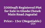 3300sqft Registered Plot for Sale in Ghoda Chowk Main Road Jugsalai