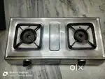 Gas oven of 2 burner metallic steel body side gas pipeline