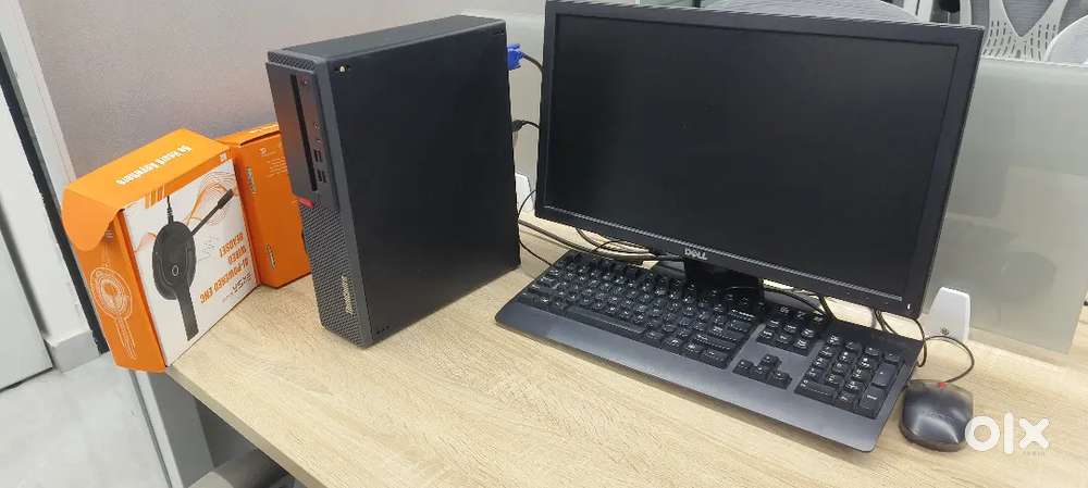 Lenovo m710s i5 7th 8gb 256gb nvme 19 in Dell lcd keyboard mouse set