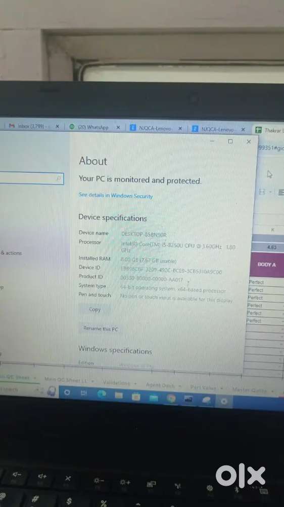 Lenovo l480 i5 8th gen
