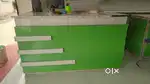 Shop cash counter, supermarket display showcase, camera