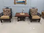 Solid Wood Sofa Chairs & Center Table Set for Sale–Excellent Conditn