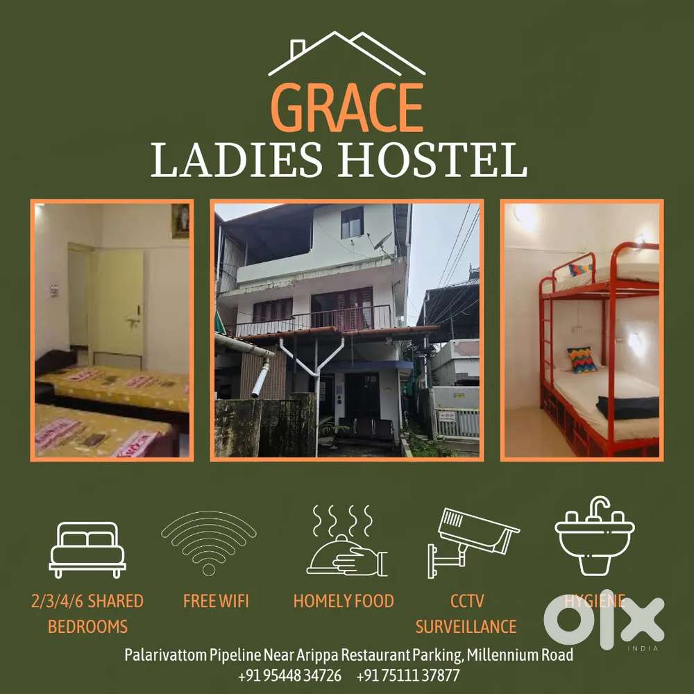 GRACE LADIES HOSTEL, PALARIVATTOM PIPLINE, NEAR ARIPPA RESTAURANT