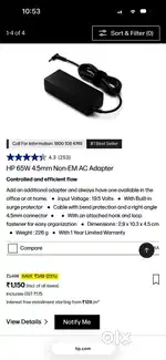Hp 65w charger