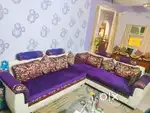Stylish 7-Seater L-Shaped Sofa Set with Stools – Great Condition!