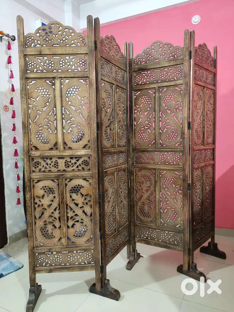Traditional craft Wooden Room Partition with stand/wall divider